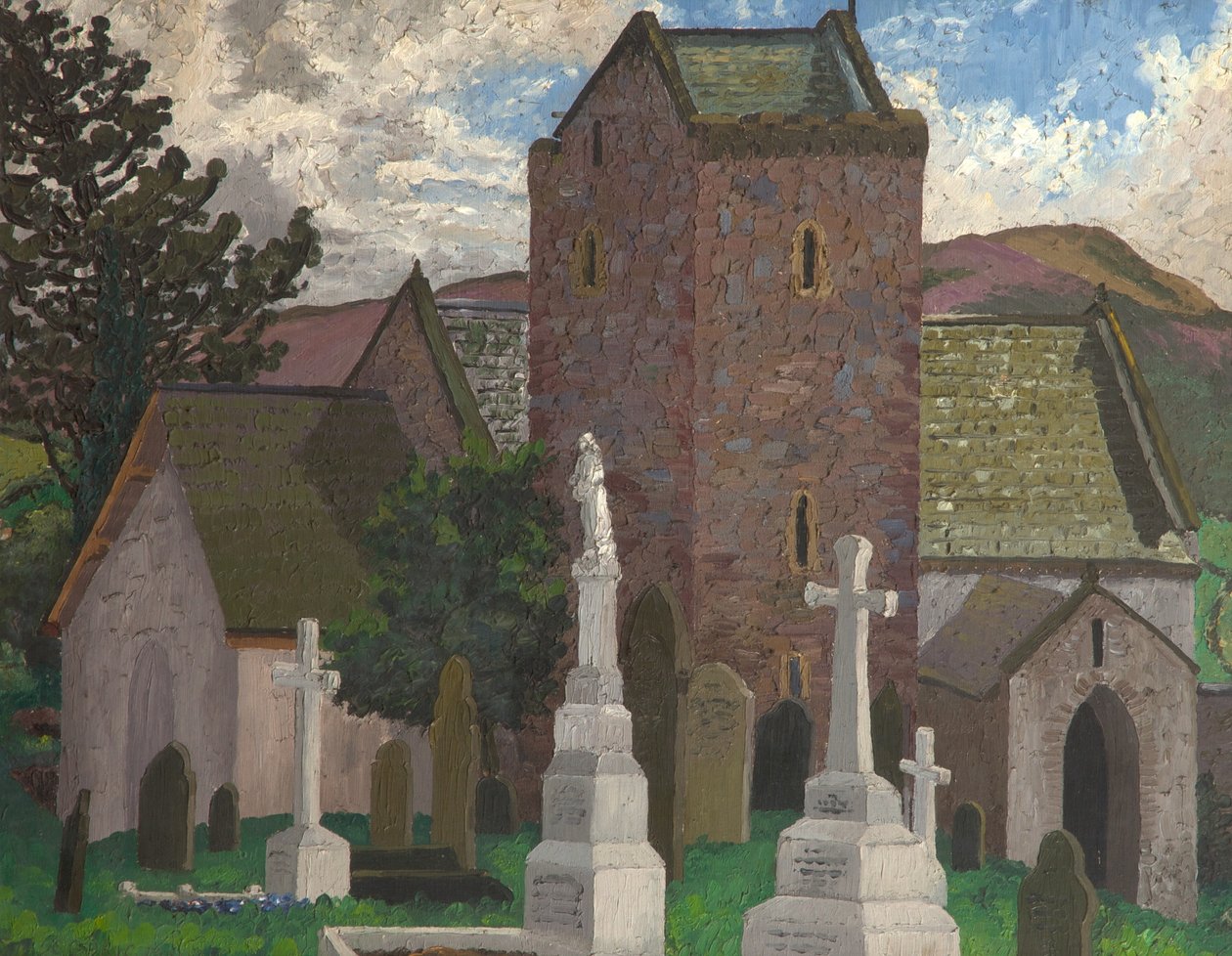 Llangenith Church, South Wales, c.1930 (कैनवास पर तेल) द्वारा सेड्रिक मॉरिस