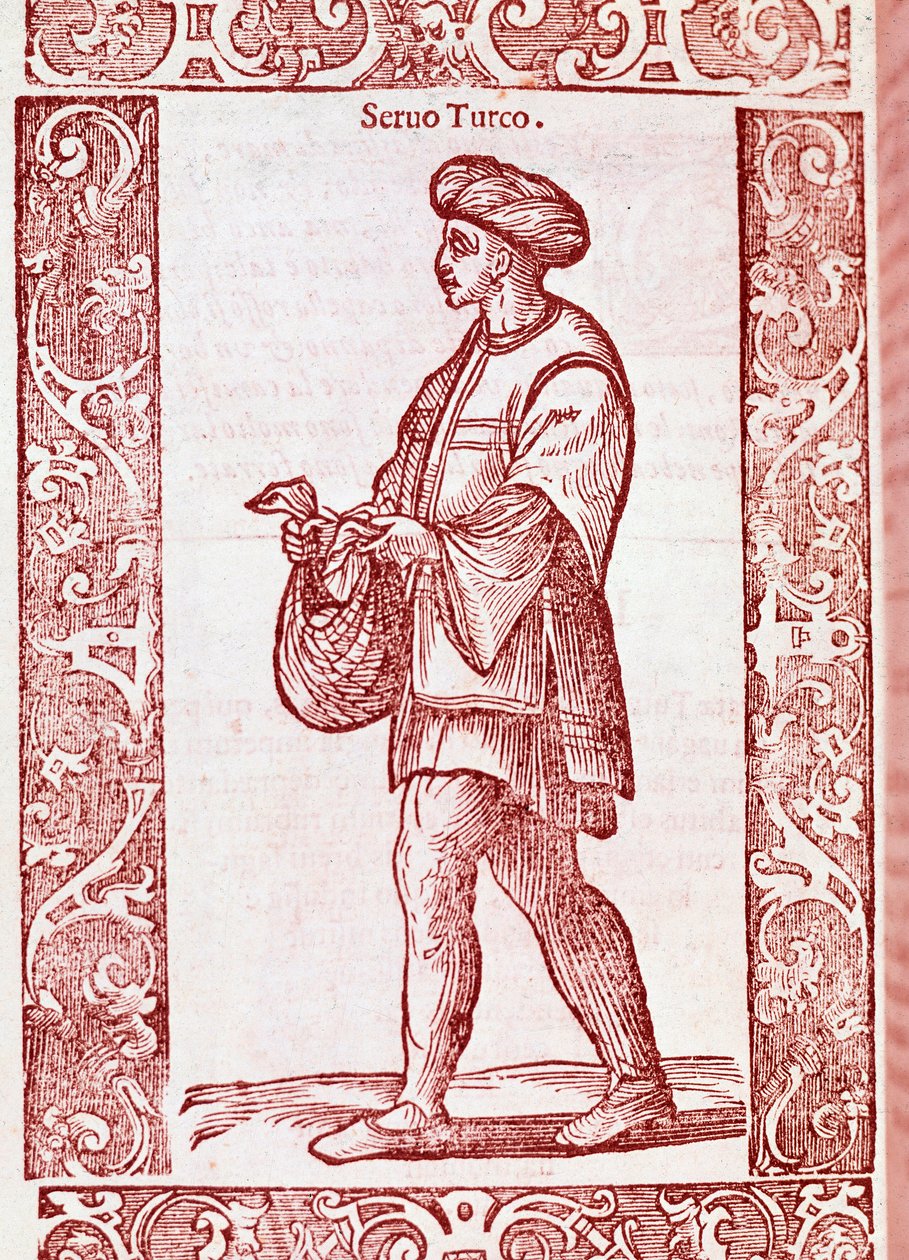 प्राचीन और आधुनिक आदतों के "" से "तुर्की सर्फ़ सूट" "1590 (उत्कीर्णन) द्वारा सेसारे (बाद) वेसेलियो
