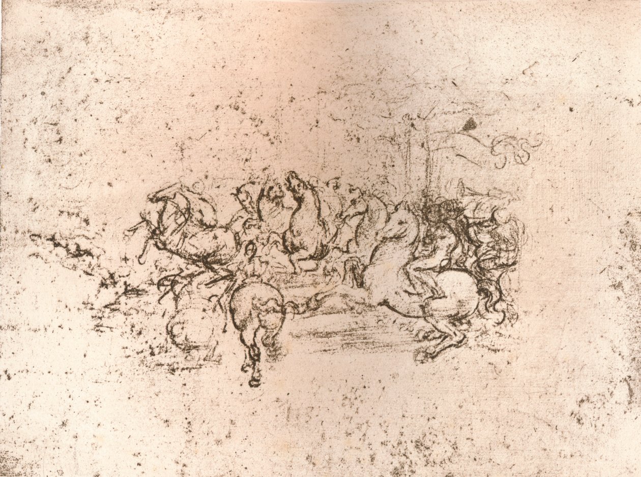 अंगारी की लड़ाई के कार्टून के भाग की प्रतिलिपि, c1505-c1523 1883 द्वारा सेसरे दा सेस्टो