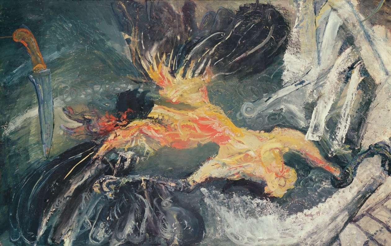 मुर्गी पालन, सी। 1925-26 (कार्डबोर्ड पर तेल) द्वारा चैम सौतन
