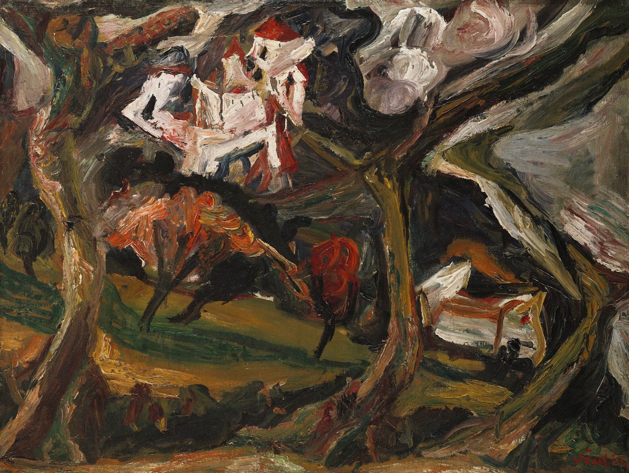 लैंडस्केप, c.1919 (कैनवास पर तेल) द्वारा चैम सौतन