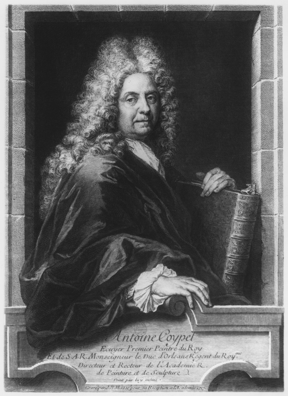एंटोनी कॉयपेल, एक स्व-चित्र के बाद, जीन बैप्टिस्ट मस्से (1687-1767) 1717 द्वारा उत्कीर्ण द्वारा चार्ल्स एंटोनी कोपेल
