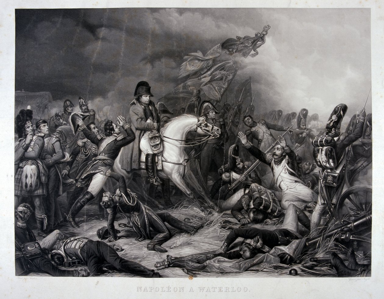 वाटर पेलो में नेपोलियन, जीन पियरे मैरी जाज़ेट (1788-1871) द्वारा उत्कीर्ण, c.1870 (mezzotint) द्वारा कार्ल वॉन स्टुबेन