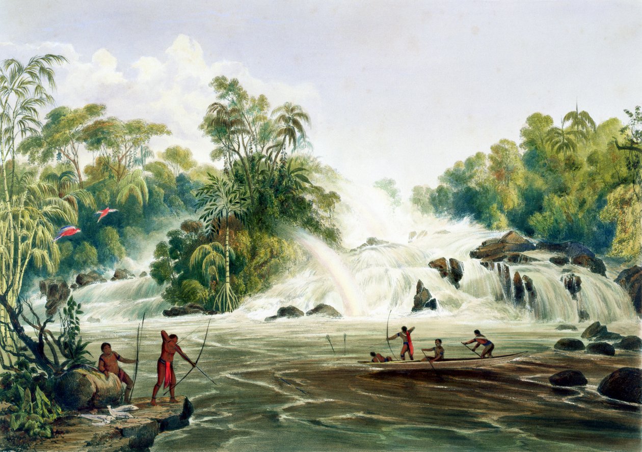 जार्ज बार्नार्ड (fl.1832-90) पब द्वारा उत्कीर्ण &39;व्यू ऑफ द इंटीरियर ऑफ गयाना&39; से परमु के साथ कुंदनमा का जंक्शन एकरमैन द्वारा, 1840 द्वारा चार्ल्स बेंटले