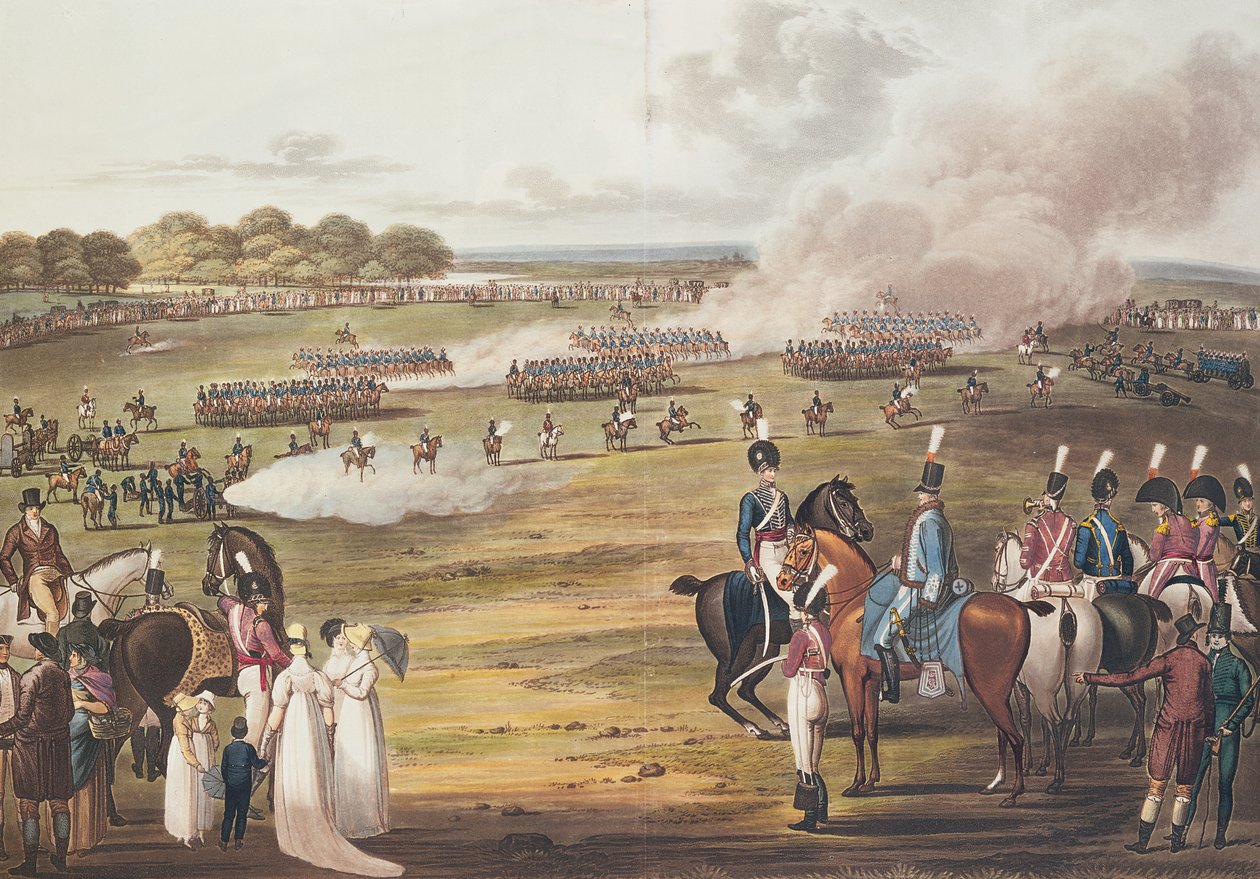 लंदन के स्वयंसेवक कैवलरी और फ्लाइंग आर्टिलरी का दृश्य, 1805 द्वारा चार्ल्स क्रैंमर