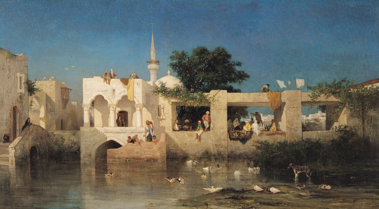अडालिया में कैफे, 1856 द्वारा चार्ल्स एमिल डे टूर्नेमाइन
