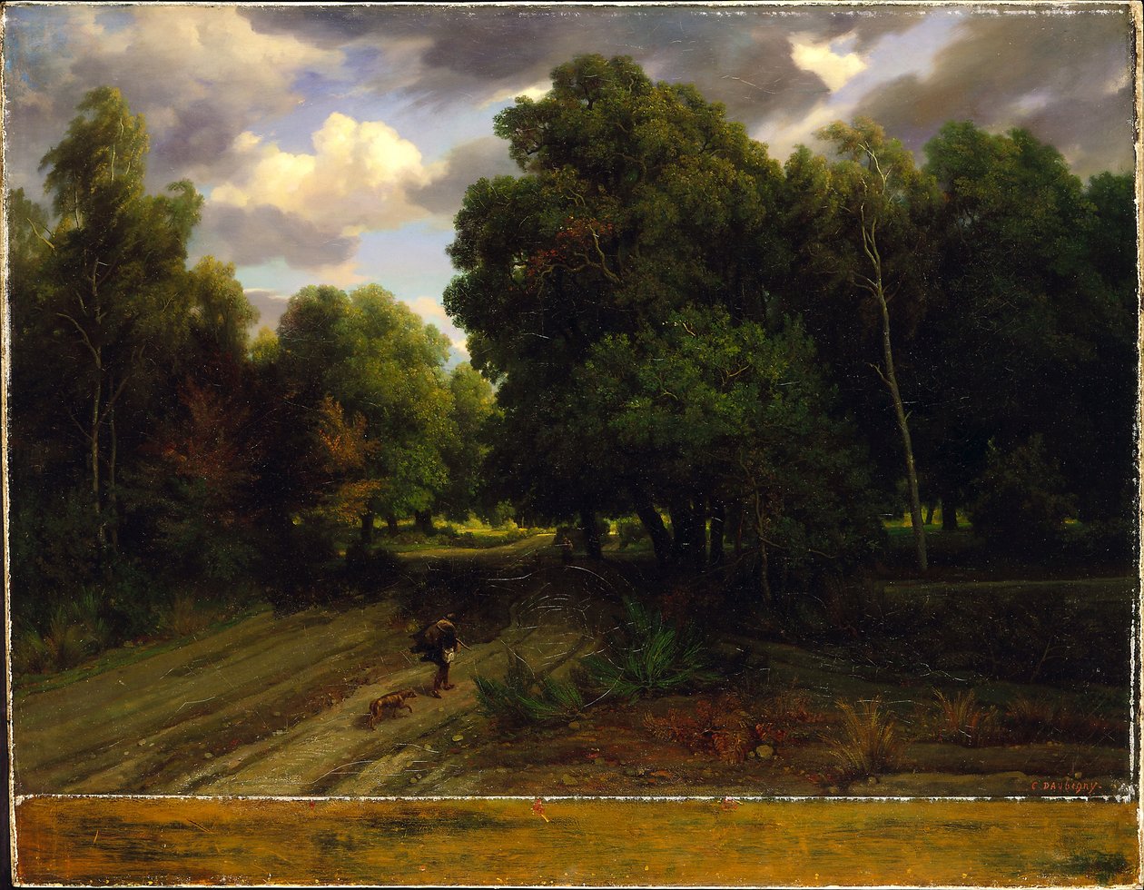 ईगल के घोंसले का चौराहा, फॉनटेनब्लियू फ़ॉरेस्ट, 1843-44 द्वारा चार्ल्स फ्रेंकोइस डबगें