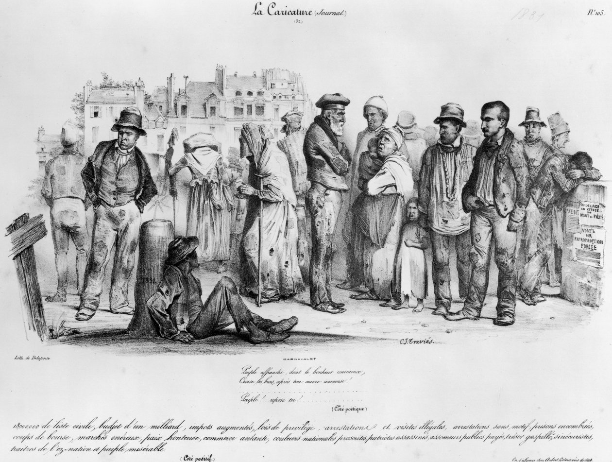 डिलीट पीपल, &39;ला कैरिकेचर&39; से, 1831 में डेलापोर्ट द्वारा उकेरा गया द्वारा चार्ल्स जोसेफ ट्रैविस डी विलियर्स
