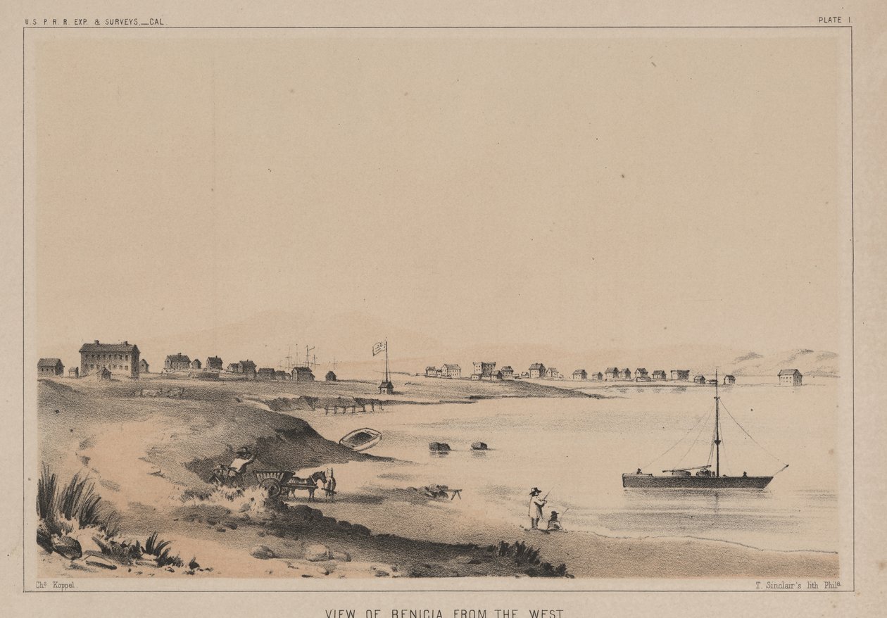 बेनीसिया का दृश्य पश्चिम से, 1856 द्वारा 