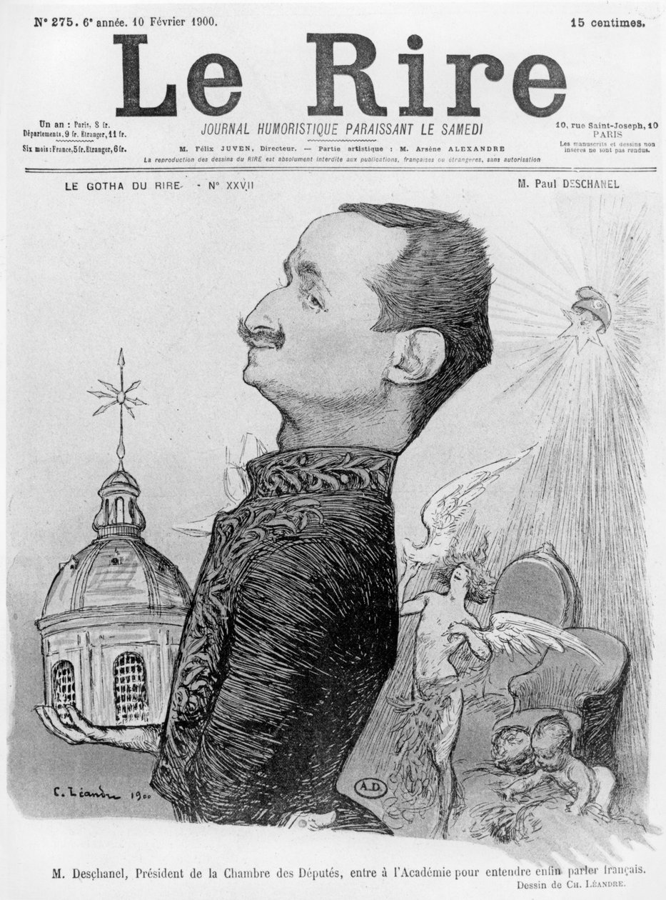 10 फरवरी, 1900 को &39;ले रीरे&39; से पॉल डेशनेल की कैरिकेचर द्वारा चार्ल्स लिएंड्रे
