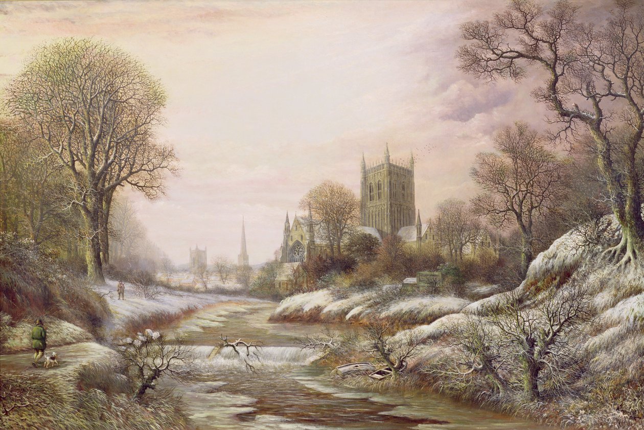 स्नो में दक्षिण पश्चिम से Worcester, c.1875 द्वारा चार्ल्स लीवर