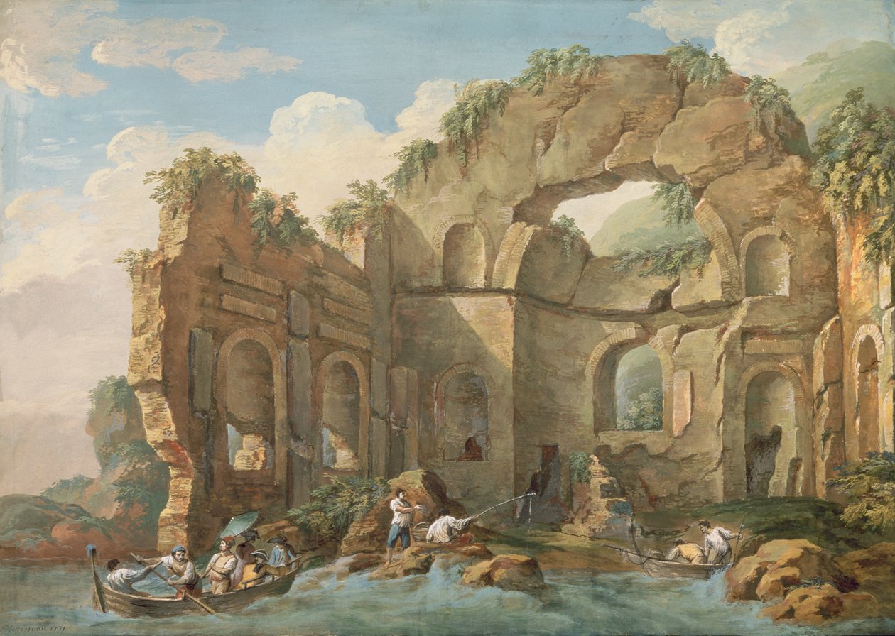 वास्तुशिल्प खंडहर, 1771 (गौचे) द्वारा चार्ल्स लुइस क्लेरिसेउ