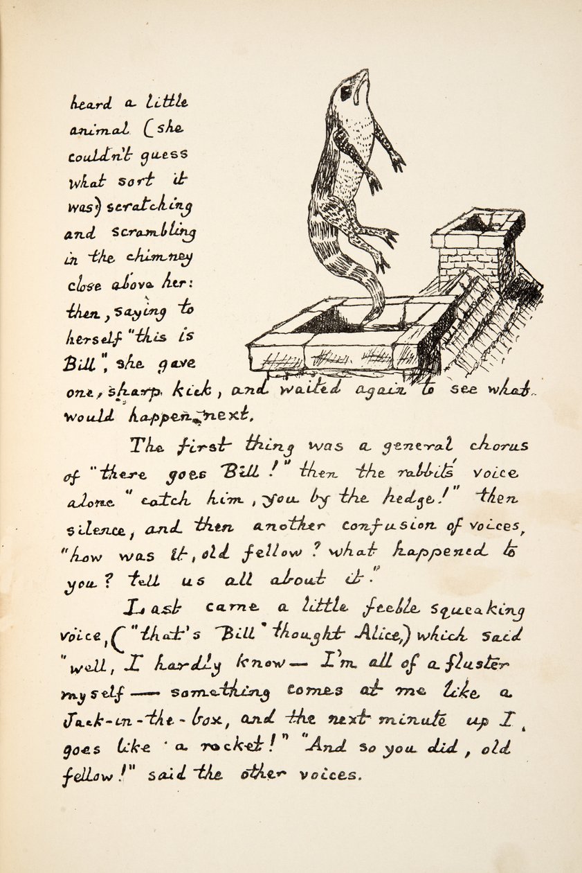 वहाँ बिल जाता है, एलिस एडवेंचर्स अंडर ग्राउंड, पब से चित्रण। 1886 (फेसिमाइल) द्वारा चार्ल्स लुत्विज डोड्सन