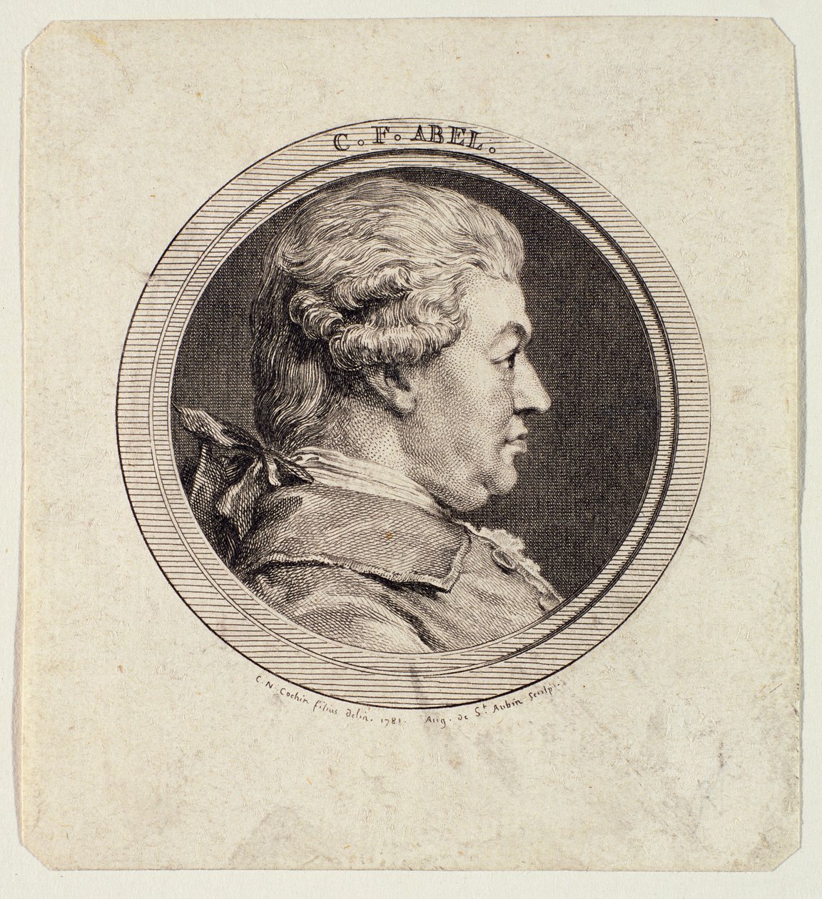 कार्ल फ्रेडरिक एबेल (1723-87) ऑगस्टिन डी सेंट-ऑबिन द्वारा उत्कीर्ण (1736-1807) 1781 द्वारा चार्ल्स निकोलस II कोचीन