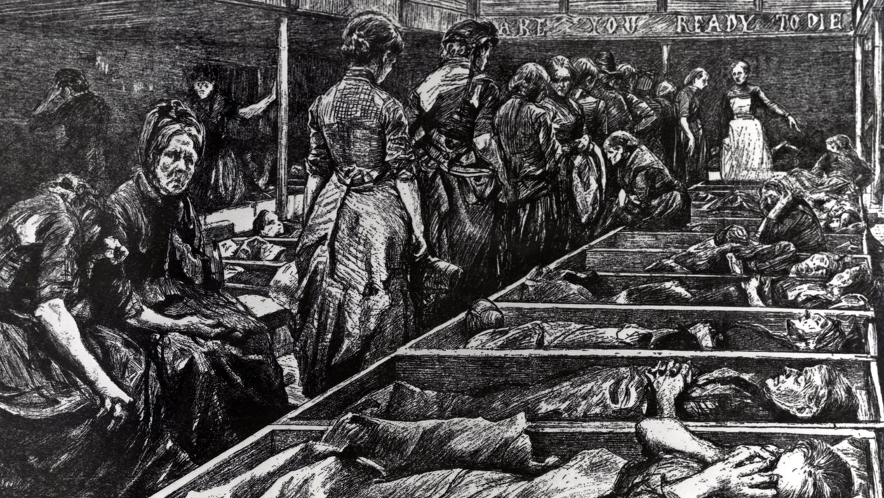 एक मुक्ति सेना महिला आश्रय, &39;द ग्राफिक&39;, 27 फरवरी 1892 से चित्रण द्वारा चार्ल्स पॉल रेनौर्ड