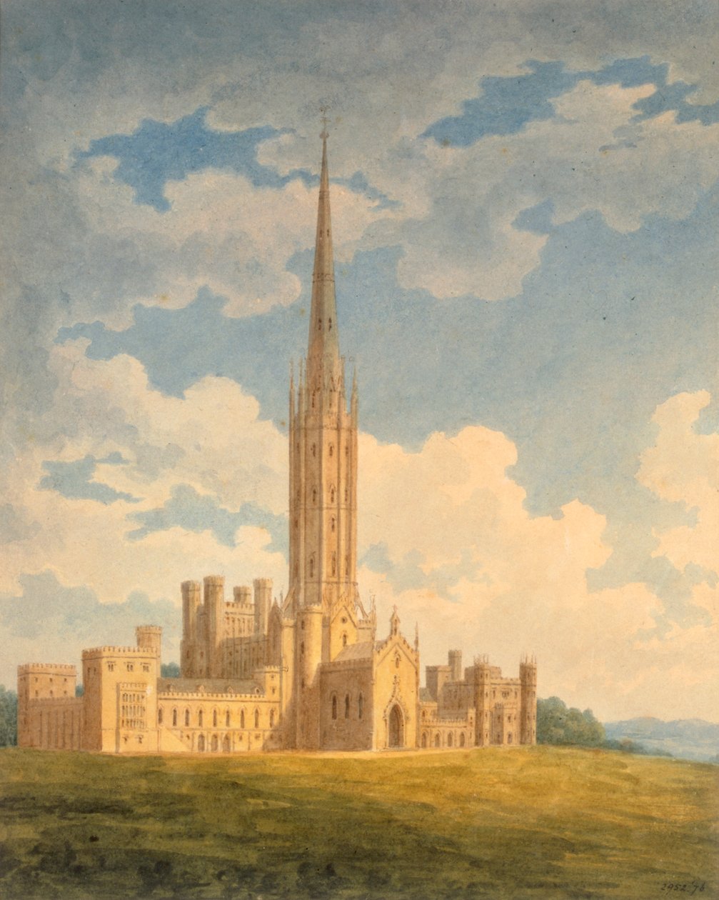 Fonthill Abbey का उत्तर-पश्चिम दृश्य द्वारा चार्ल्स वाइल्ड