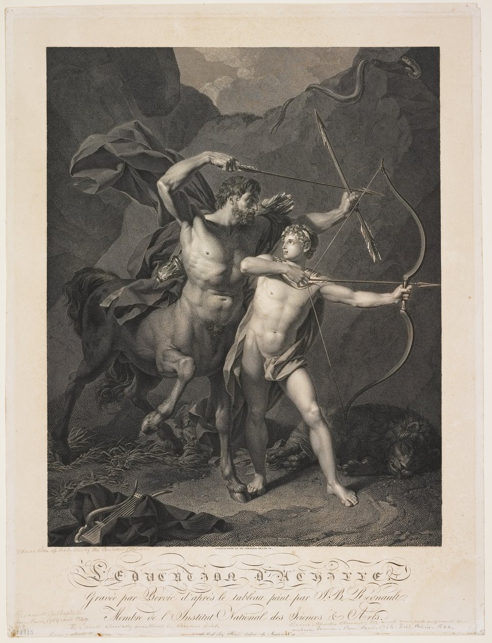 Centaur Chiron द्वारा Achilles की शिक्षा द्वारा चार्ल्स क्लेमेंट बर्विक