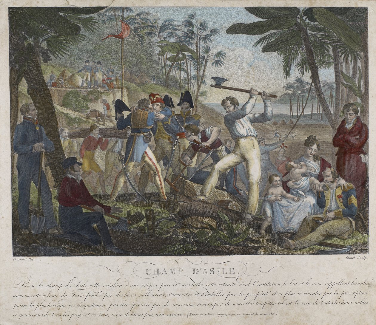 चैंप डी'एसिल, सी। 1818 (हाथ से रंगी हुई नक्काशी) द्वारा चार्ल्स अब्राहम (बाद में) चैसलेट