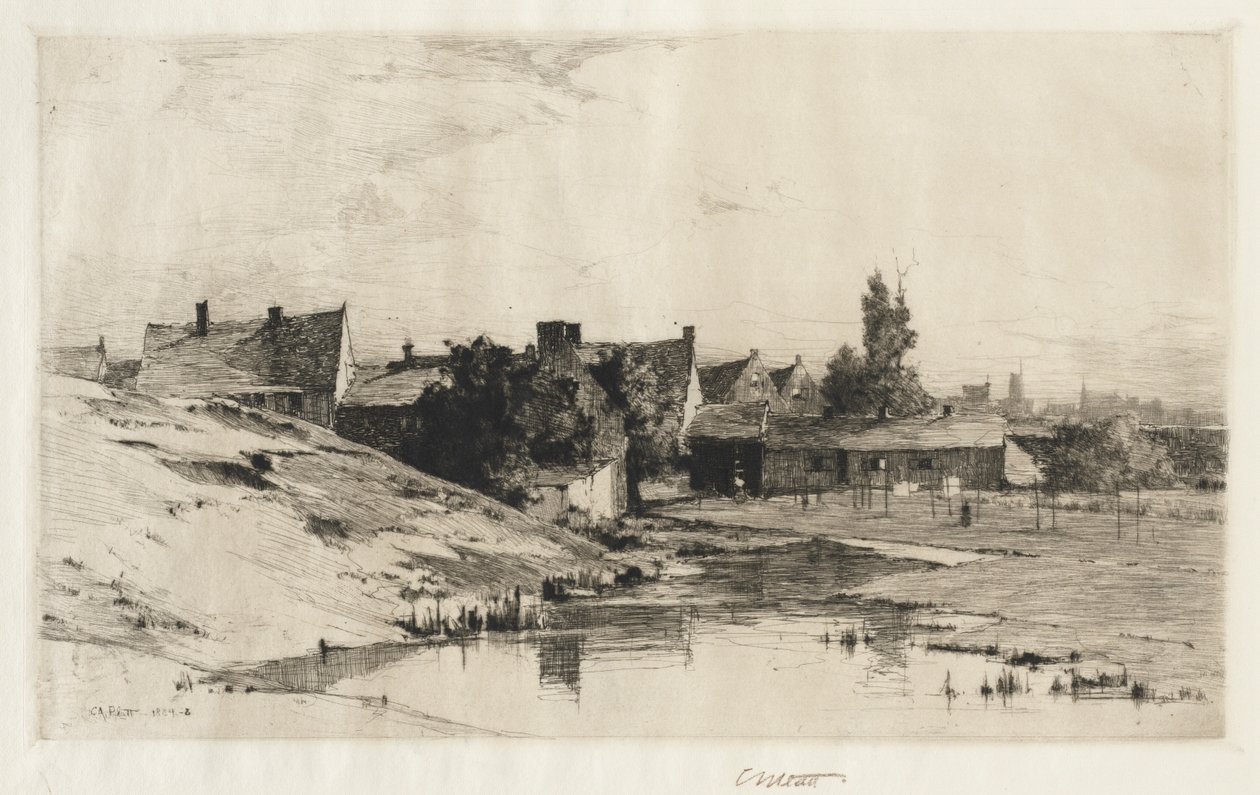 ब्रुगेस के पास पुराने मकान, 1884-1888। द्वारा चार्ल्स एडम्स प्लाट