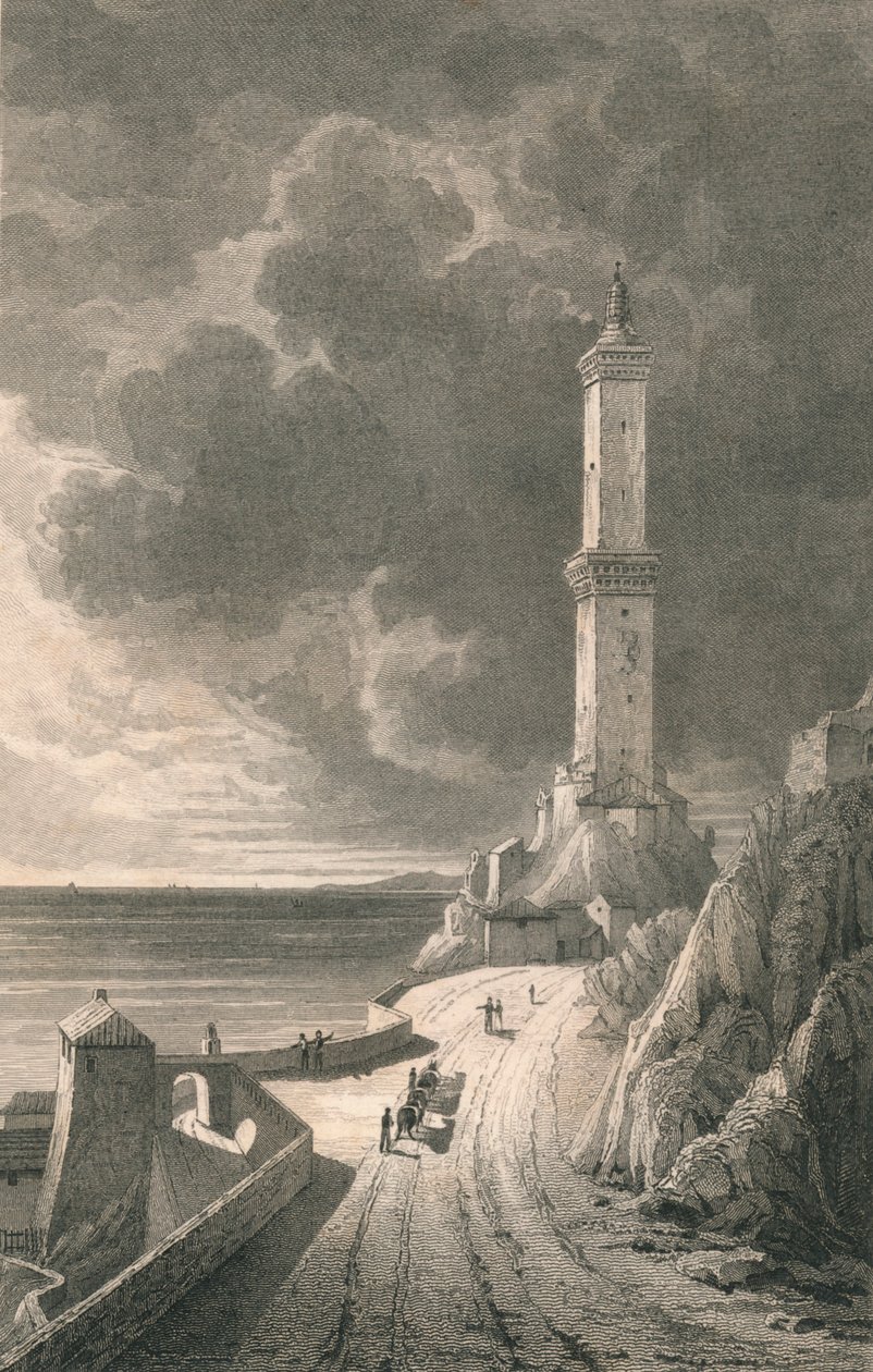 'जेनोवा। लाइट हाउस, 1818। द्वारा चार्ल्स अस्की