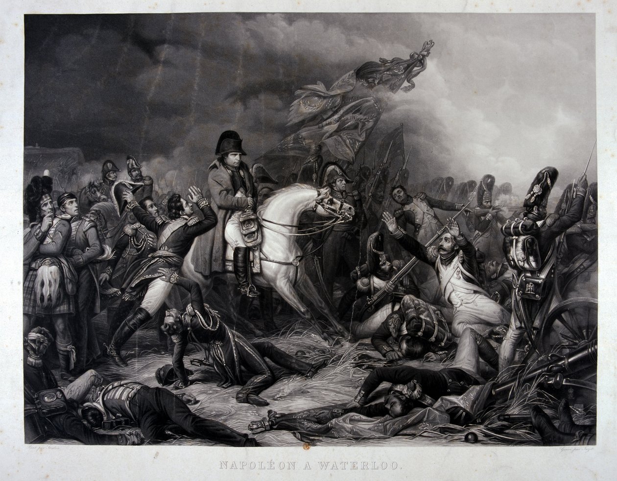 वाटरलू की लड़ाई में नेपोलियन (1769-1821), 1815 (मेजोटोटिन) द्वारा कार्ल वॉन स्टुबेन