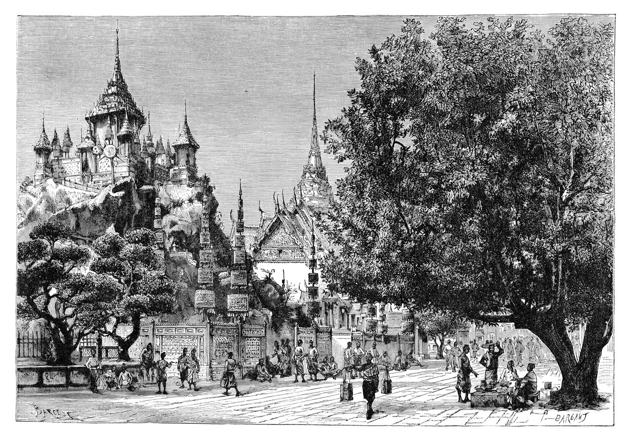 बैंकाक, थाईलैंड में एक सड़क, 1895। द्वारा चार्ल्स बार्बेंट