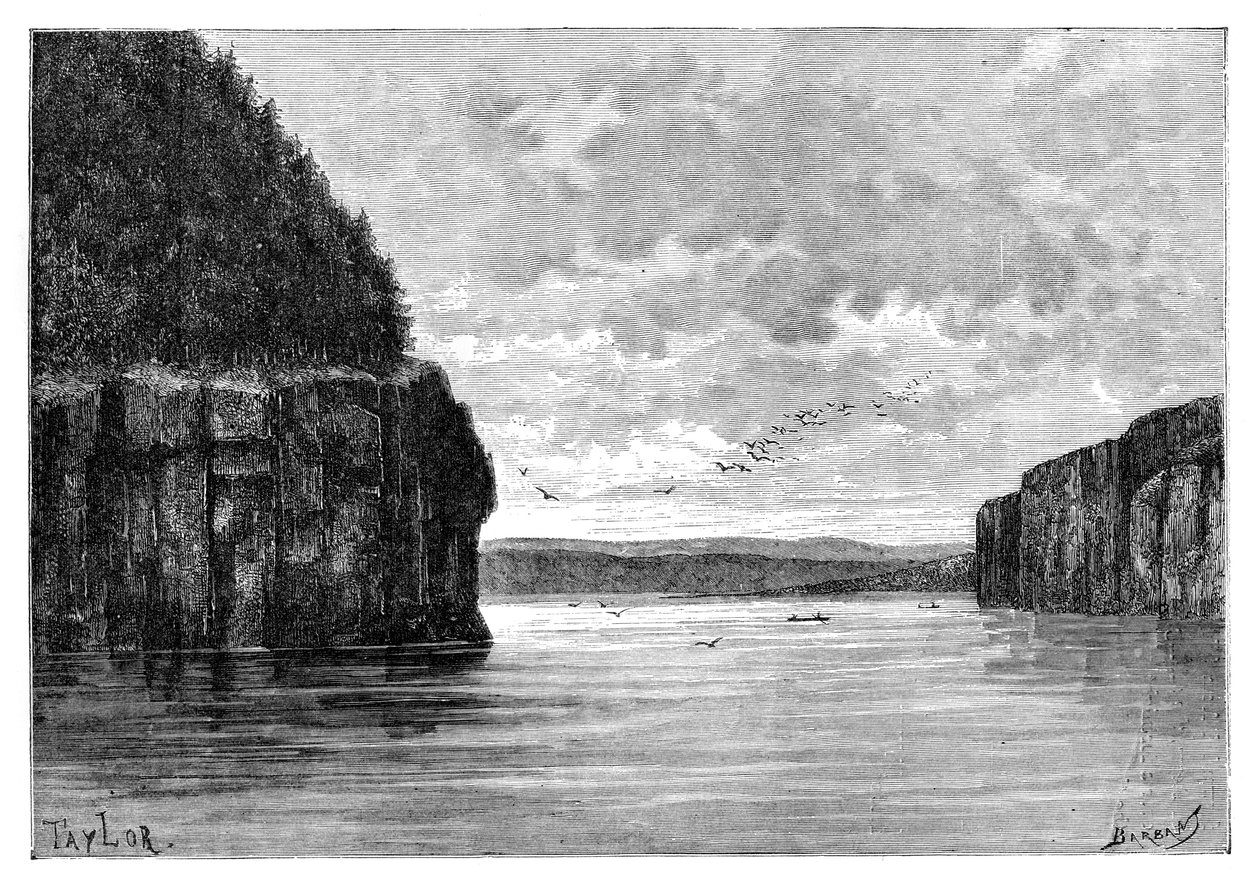 पडुनस्की रेपिड्स के नीचे अंगारा नदी, साइबेरिया, रूस, 1895। द्वारा चार्ल्स बार्बेंट