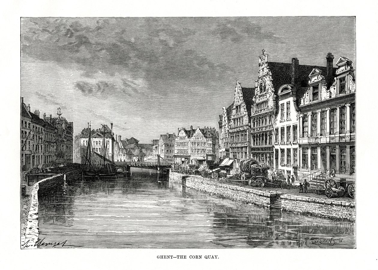 द कॉर्न क्वे, गेंट, फ्लैंडर्स, बेल्जियम, 1879 द्वारा चार्ल्स बार्बेंट