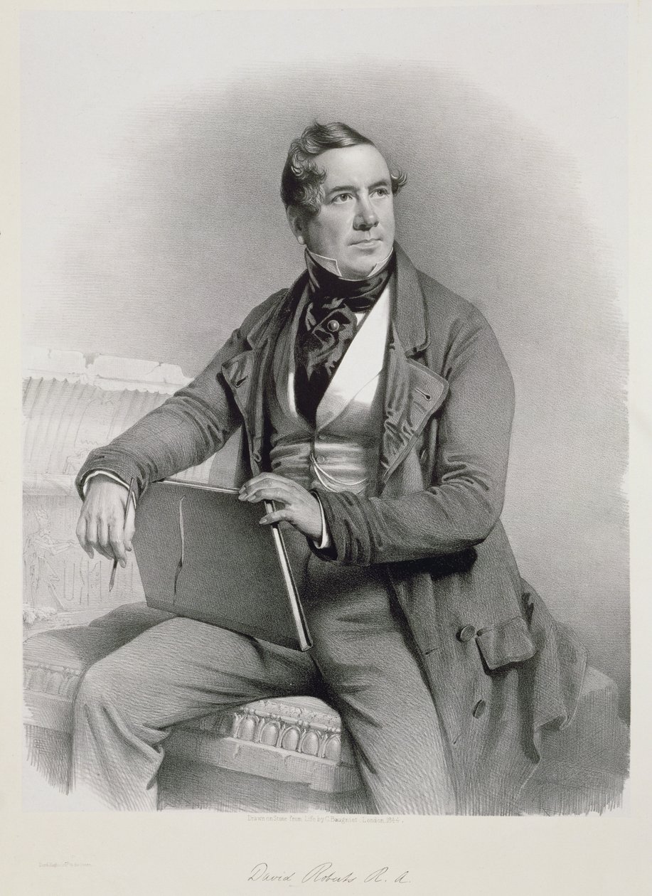 डेविड रॉबर्ट्स का पोर्ट्रेट (1796-1864) &39;द होली लैंड&39; के वॉल्यूम I के सामने १ to४४ द्वारा चार्ल्स बौगनीट
