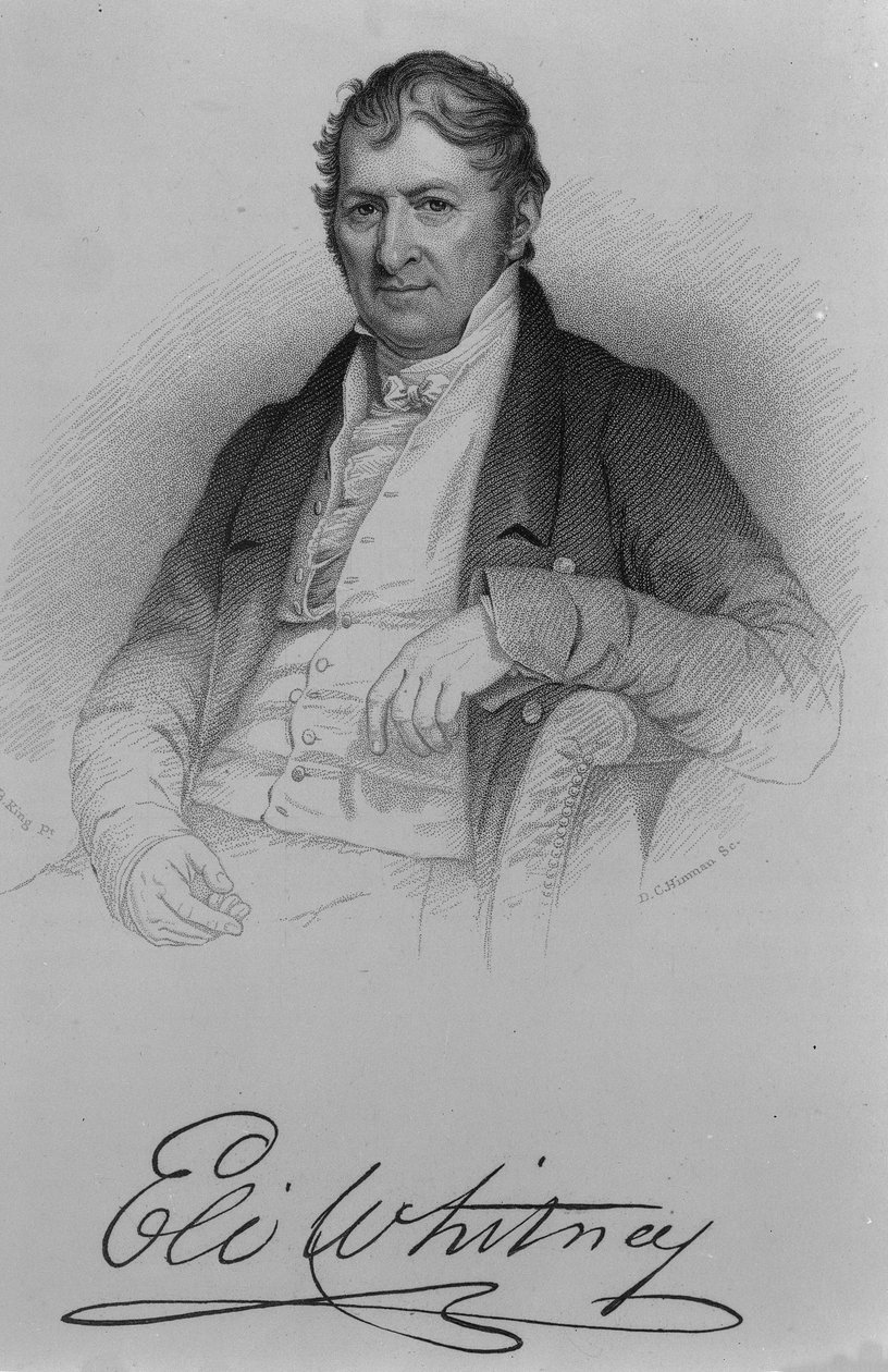 एली व्हिटनी, डीसी हेनमैन द्वारा उत्कीर्ण, 1846 द्वारा चार्ल्स बर्ड किंग