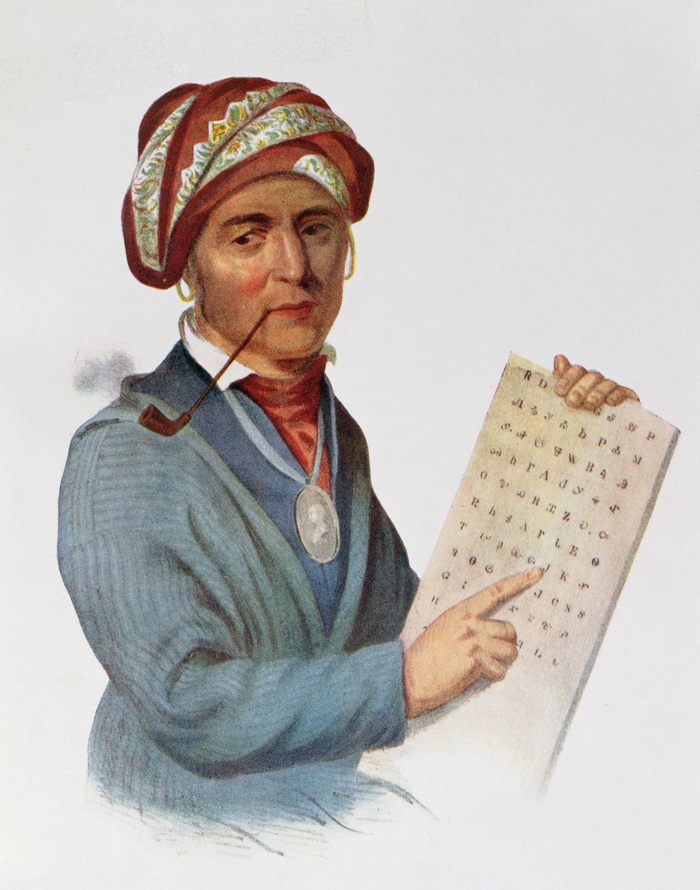 थॉमस एल मैककेनी और जेम्स हॉल, पब-सी-यो-या जॉर्ज गेस, 1828, &39;द इंडियन ट्राइब्स ऑफ नॉर्थ अमेरिका, वॉल्यूम 1&39; से दृष्टांत जॉन ग्रांट द्वारा द्वारा चार्ल्स बर्ड किंग