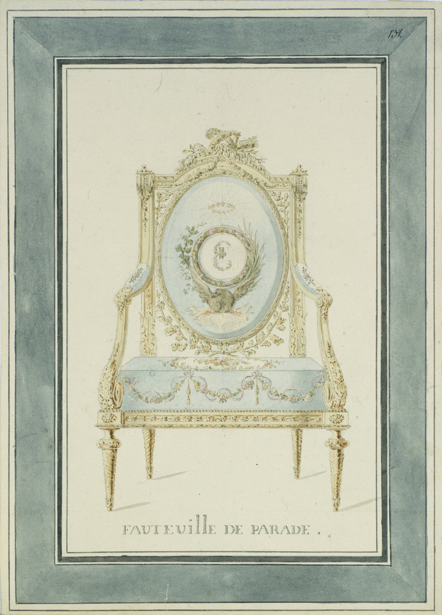 1780 के Tsarskoye Selo में कैथरीन पैलेस के लिए सिंहासन डिजाइन द्वारा चार्ल्स कैमरन