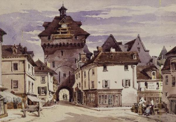 Loches, फ्रांस में स्ट्रीट सीन (प्रिंट) द्वारा चार्ल्स क्लाउड पाइन