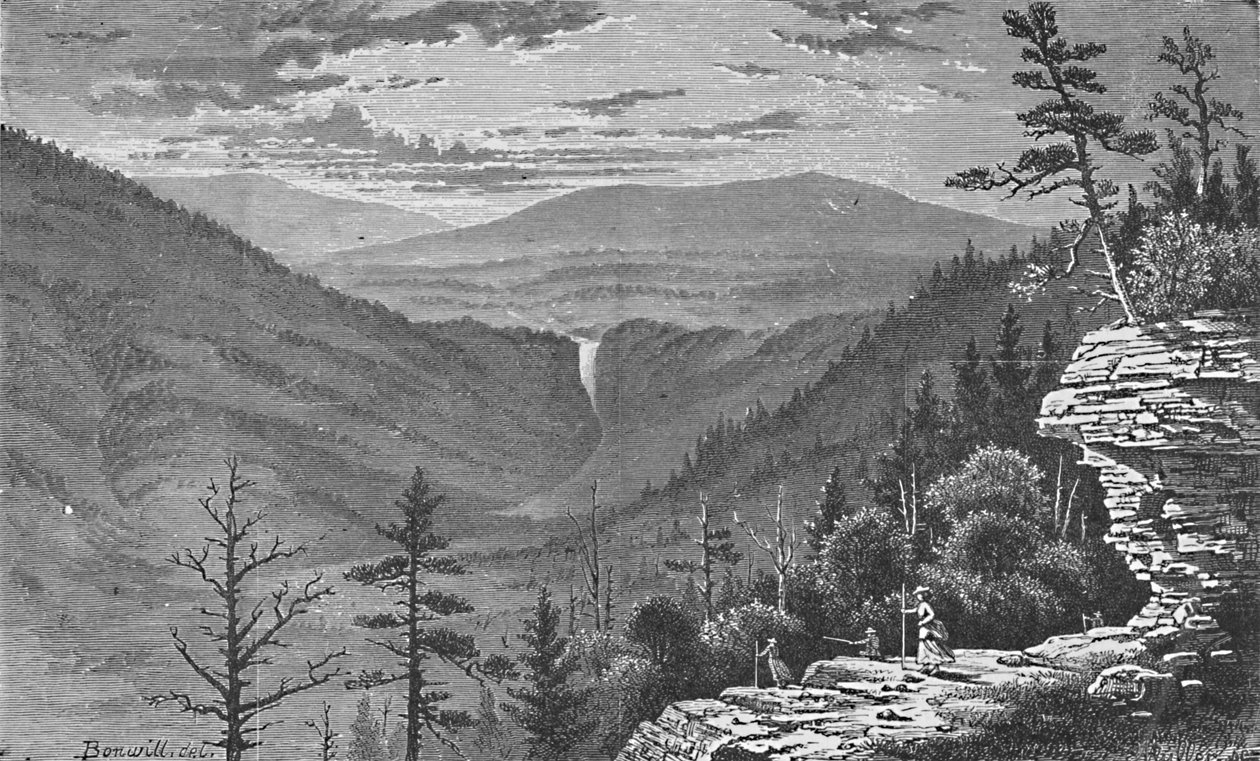 सनसेट रॉक, कैट्सकिल पर्वत, 1883 द्वारा चार्ल्स ईएच बोनविल