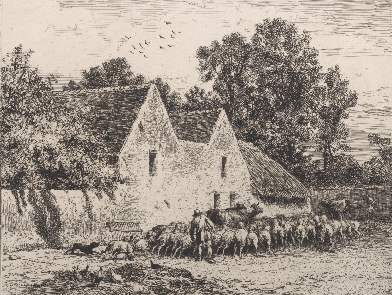 एक फार्म, 1864। द्वारा चार्ल्स एमिले जेक