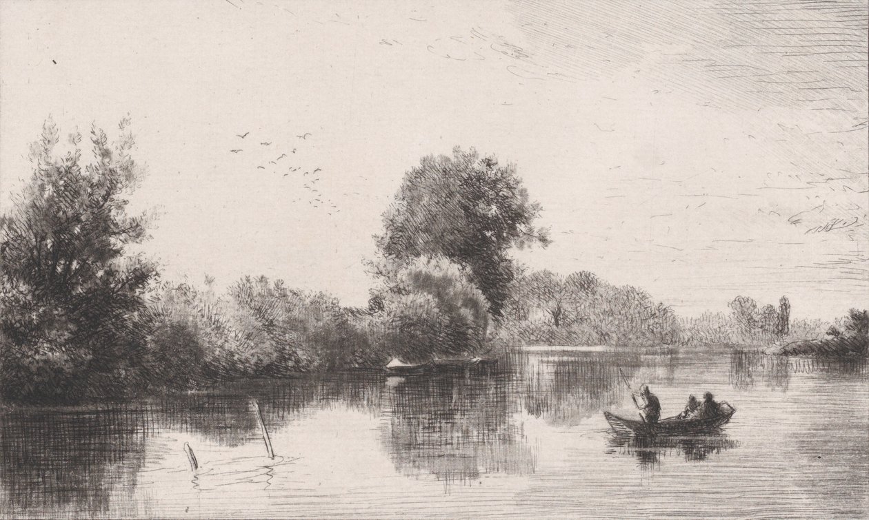 बोर्ड्स डे ला मार्ने, सीए। 1862. द्वारा चार्ल्स एमिले जेक