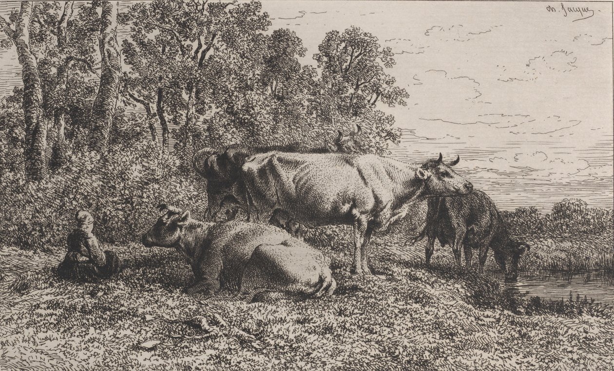 डच गाय, 1864। द्वारा चार्ल्स एमिले जेक