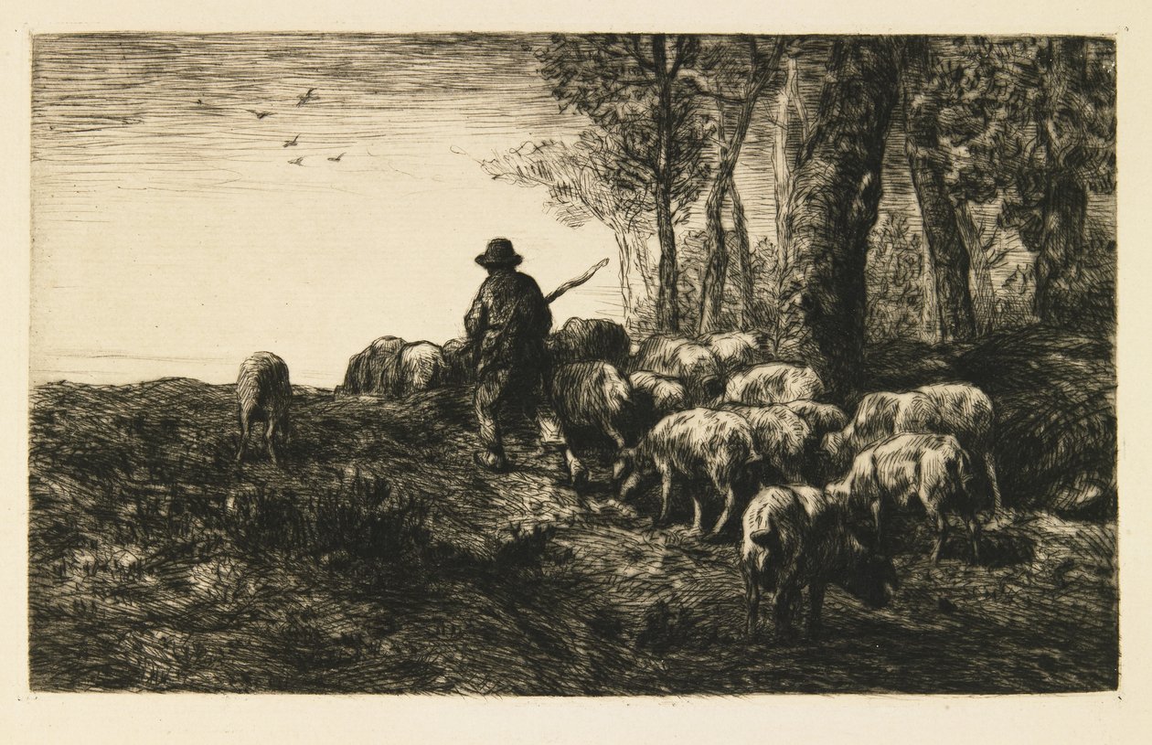 सूअरों के झुंड के साथ Swineherd द्वारा चार्ल्स एमिले जेक