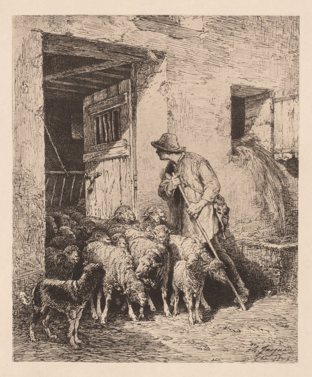 झुंड झुंड छोड़ कर बाहर निकलता है, 1876। द्वारा चार्ल्स एमिले जेक