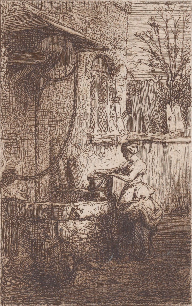 वूमन एट ए वेल, 1842। द्वारा चार्ल्स एमिले जेक