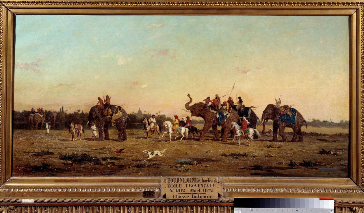 भारतीय शिकार। चार्ल्स डी टूरनेमाइन द्वारा पेंटिंग (1812-1872) द्वारा चार्ल्स एमिल डे टूर्नेमाइन