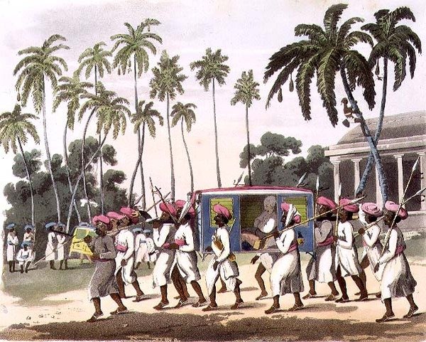 पलंकीन्स, 'ओरिएंटल ड्रॉइंग्स' से प्लेट 42, जॉन वेल्स (fl.1792-1809), पब द्वारा उकेरा गया। 1806 (एक्वाटिंट) द्वारा चार्ल्स एमिलियस (बाद में) सोना