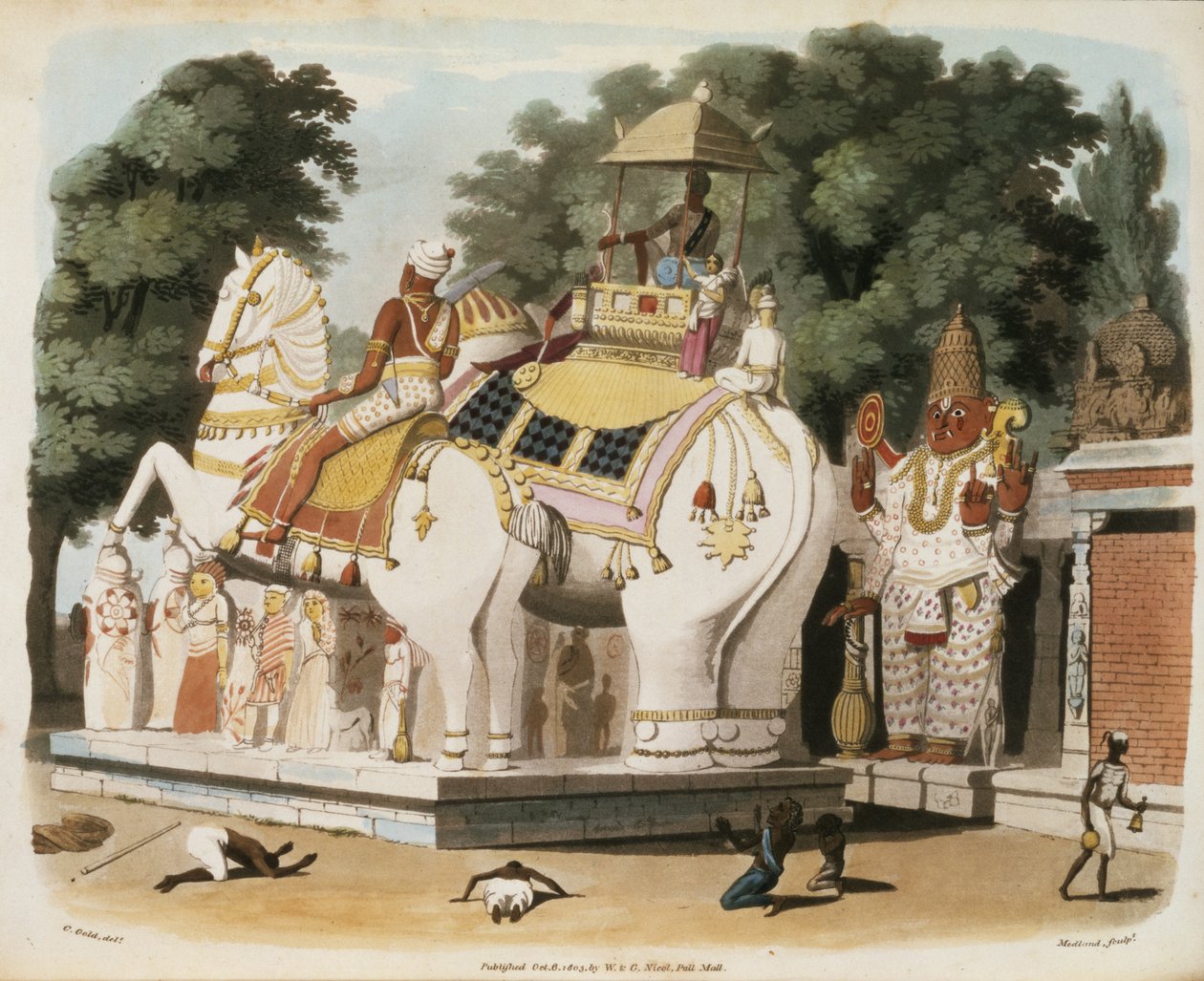 मूल निवासी अपने शासक को श्रद्धांजलि देते हैं, थॉमस मेडलैंड (1755-1823) 1803 द्वारा उत्कीर्ण द्वारा चार्ल्स एमिलस गोल्ड