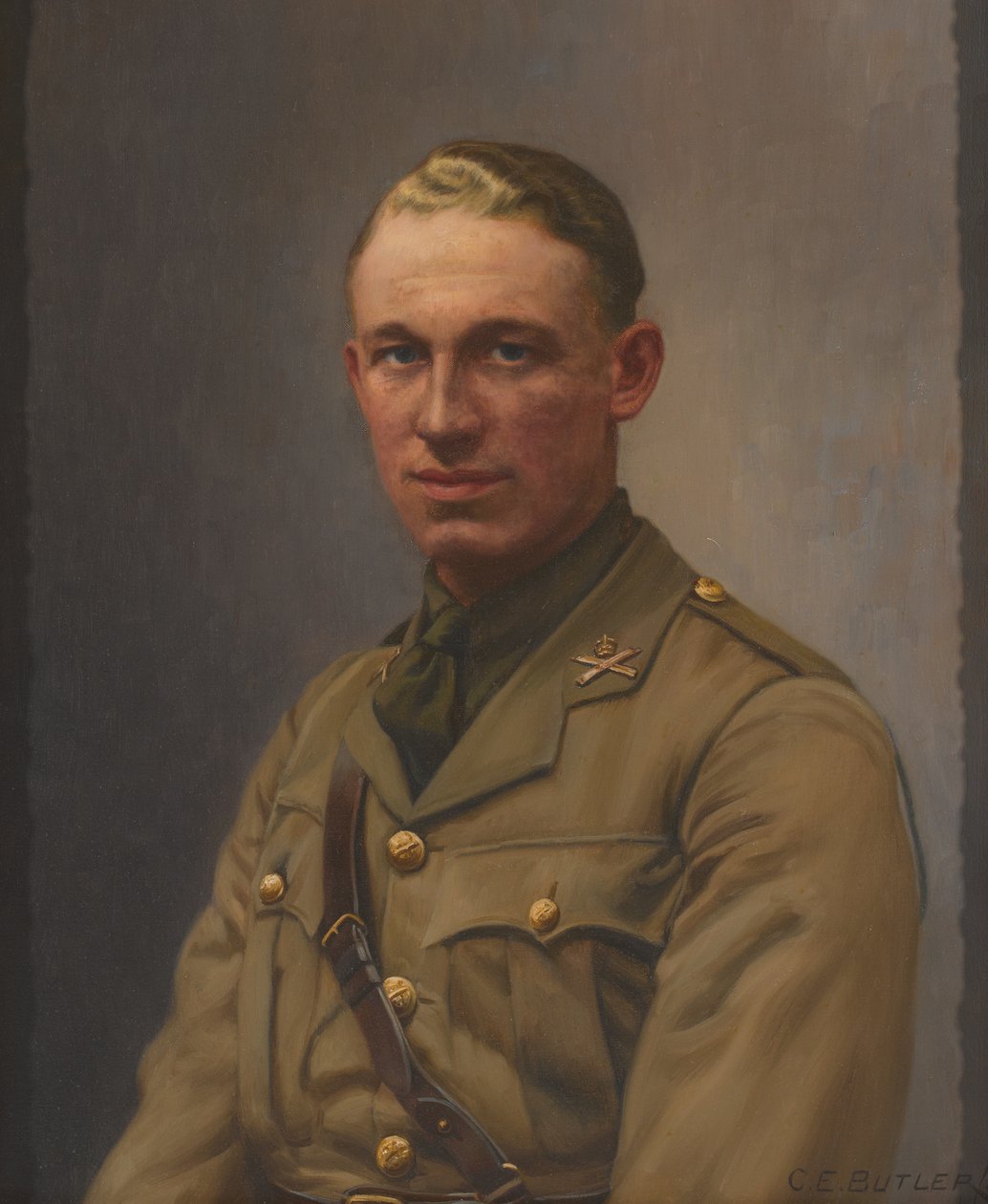 लेफ्टिनेंट एएल बॉबी, मशीन गन कॉर्प्स और मिडलसेक्स रेजिमेंट, 1917 लगभग द्वारा चार्ल्स अर्नेस्ट बटलर