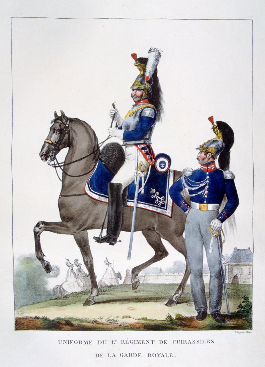 शाही गार्ड, फ्रांस, 1823 के चेसर्स के 1 रेजिमेंट की वर्दी। द्वारा चार्ल्स इटियेन पियरे मोट्टे
