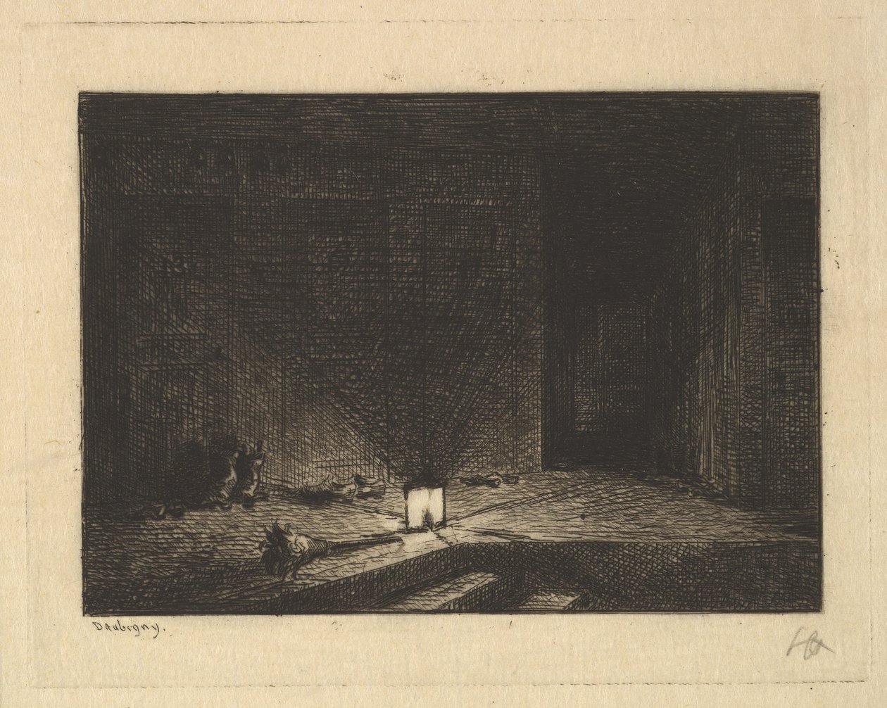 एक इनर का इंटीरियर, 1861-62। द्वारा चार्ल्स फ्रेंकोइस डबगें