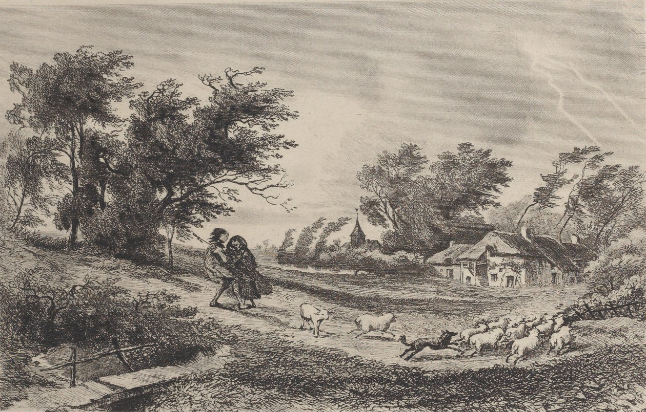 द स्टॉर्म, 1842। द्वारा चार्ल्स फ्रेंकोइस डबगें