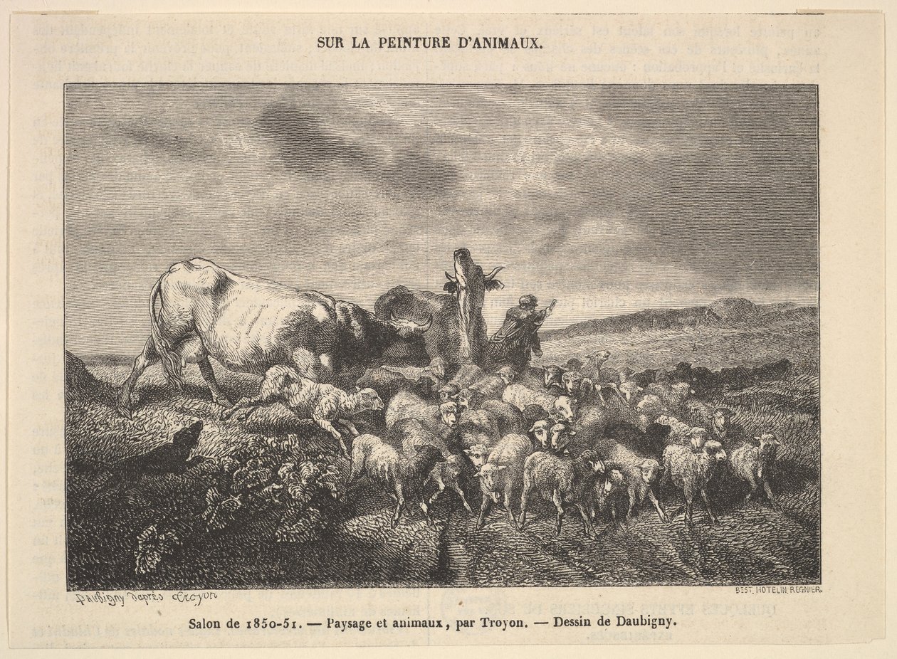 ट्रॉयन द्वारा 1850-51, लैंडस्केप एंड एनिमल्स, 1850-51 का सैलून। द्वारा चार्ल्स फ्रेंकोइस डबगें