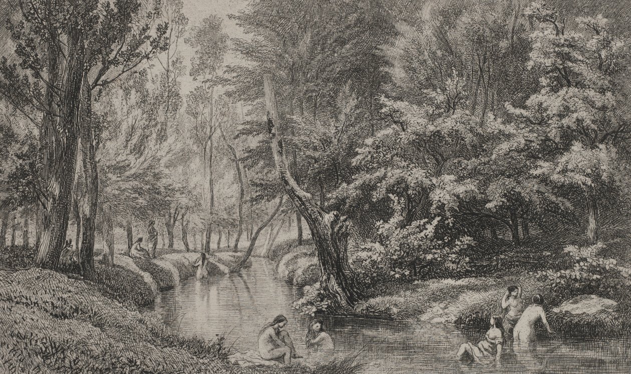द बाथर्स, सी। 1847। द्वारा चार्ल्स फ्रेंकोइस डबगें