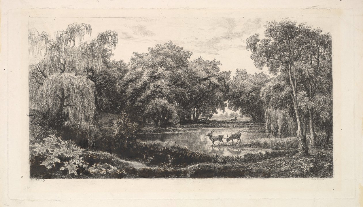 हिरण तालाब, 1837-78। द्वारा चार्ल्स फ्रेंकोइस डबगें